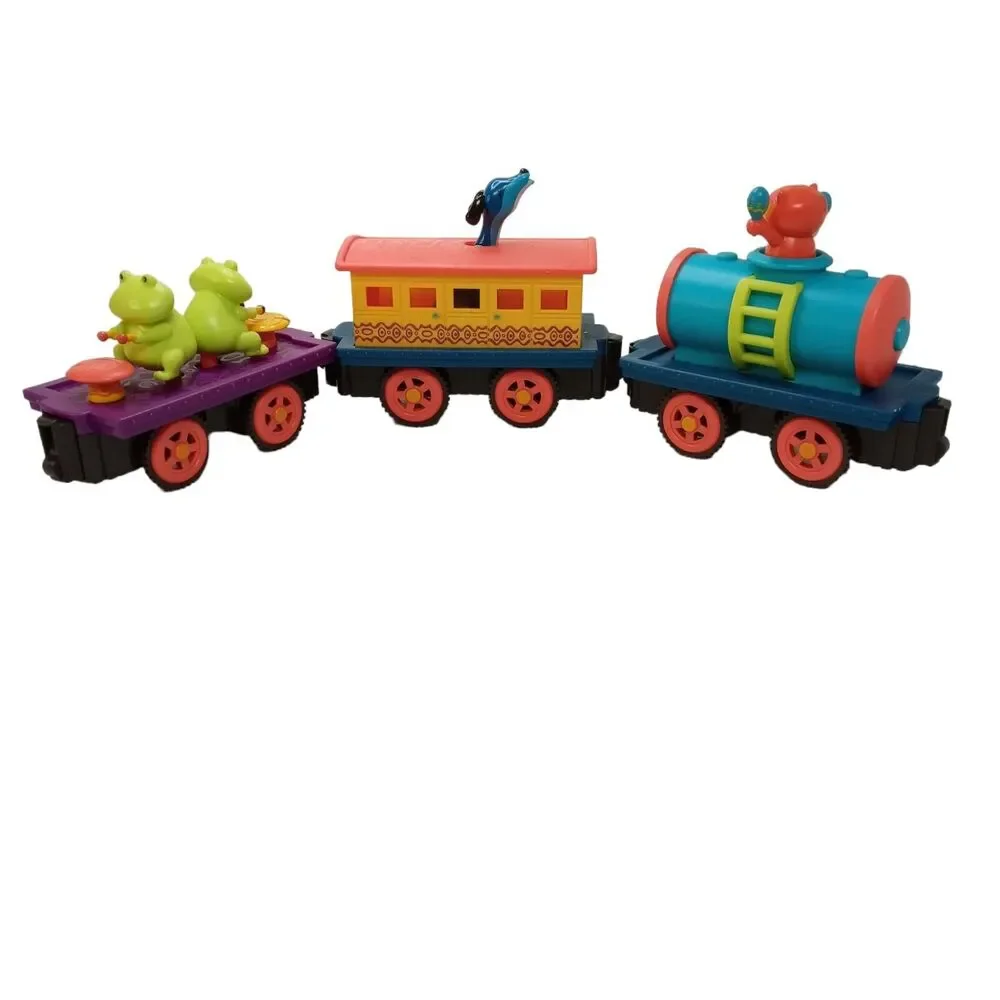 B Toys Critter Express Train Replacement Cars Dog Cat Frog Magnetic Toy Vehicles